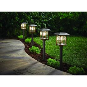 4 Pack - Bronze Gold Solar LED Light Set - Outdoor Path Yard Lighting