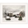 Trendy Decor 4U "Farmhouse Christmas" Framed Wall Art, Modern Home Decor Framed Print for Living Room