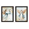 Trendy Decor 4U 2-Piece Vignette Angels We Have Heard on High Black Framed Wall Art for Living Room, Holiday Wall Art Print for Home Decor