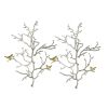 17x5.5x22" Metal Branch Wall Sculptures with Bird Accents, Set of 2