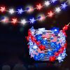 1pc, Flag String Lights, 4th Of July Memorial Day American Flag Stars Decoration String Lights, Battery Operated With Multi-Function Remote Lights