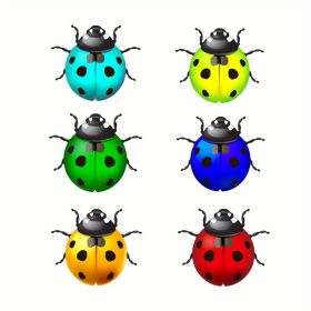 1pc/6pcs, Metal Ladybugs Wall Decor, Metal Ladybugs Hanging Decor, Home Decor, Garden Decor, Wall Decor, Bedroom Decor, Wedding Decor, Party Decor (Color: 6PC/SET)