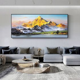 Hand Painted Oil Painting Large Landscape Oil Painting Original Mountain Canvas Painting Abstract Painting Modern Art Acrylic Painting Living Room Hal (Style: 01, size: 50x100cm)