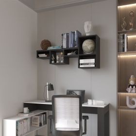 Wall Shelf Kiowa, Office, Black (Color: Black)