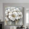 Hand Painted Oil Paintings Hand Painted Square Floral / Botanical Pop Art Living Room Hallway Bedroom Luxurious Decorative Painting