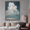 Hand Painted Oil Painting White Cloud Textured Wall Art Blue Sky Painting Cloud Painting Minimalist Cloud Wall Art White Cloud Art Blue Sky Wall Art N